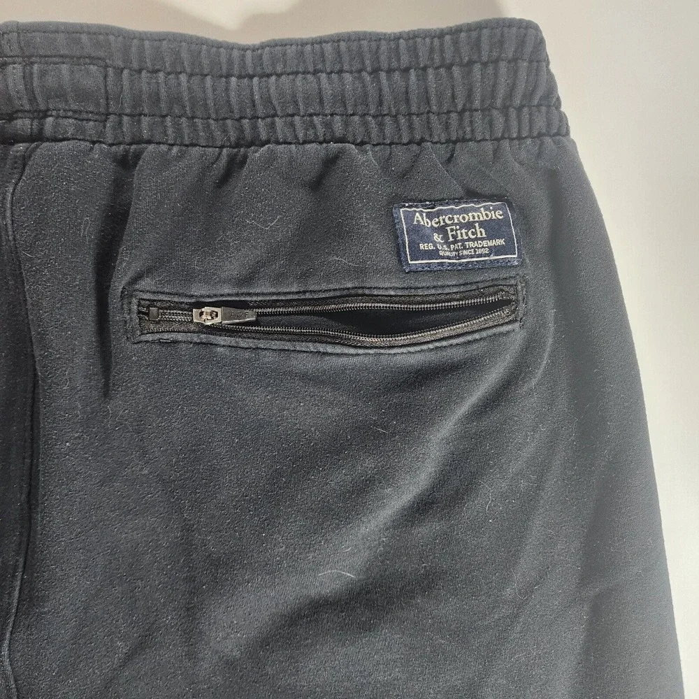 Abercrombie & Fitch Jogger Men Large Black Striped Activewear Pants Soft Fleece